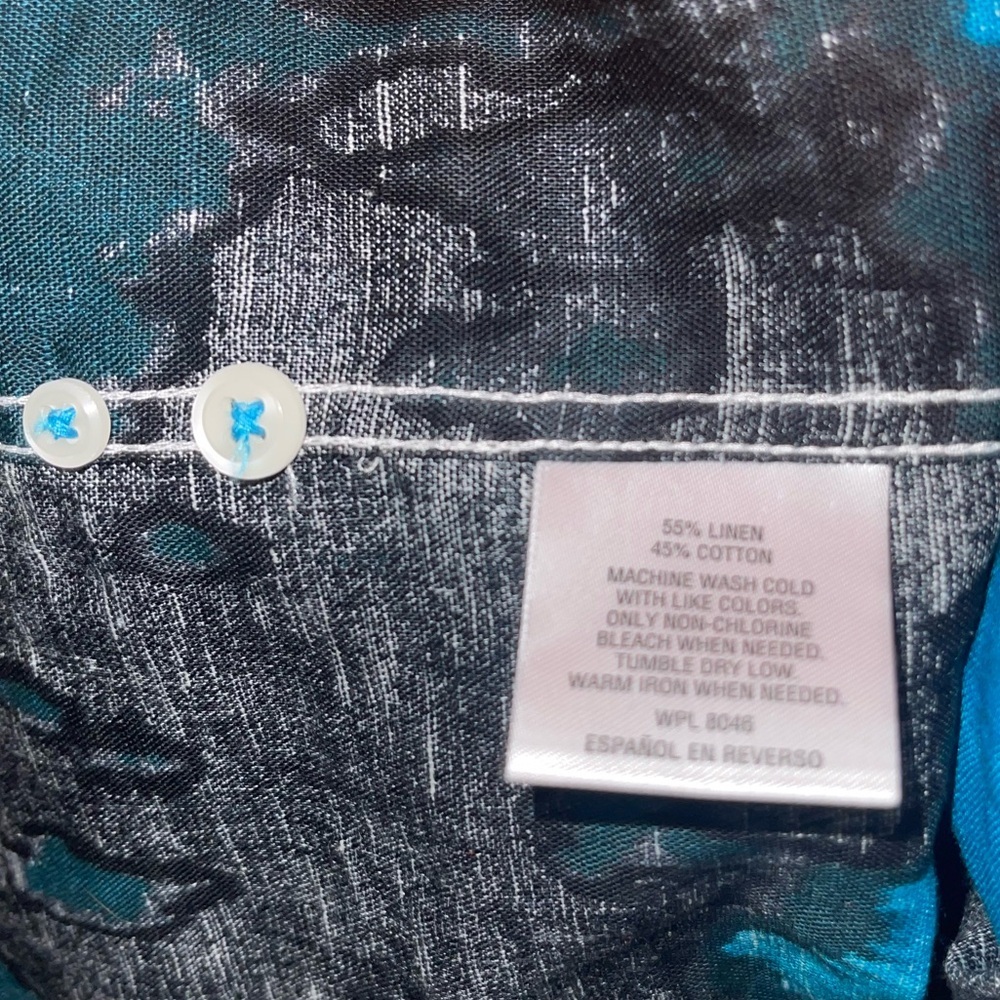 NWOT International Concepts INC Men's Tie Linen Blend Dyed Button Down Shirt - Picture 3 of 9